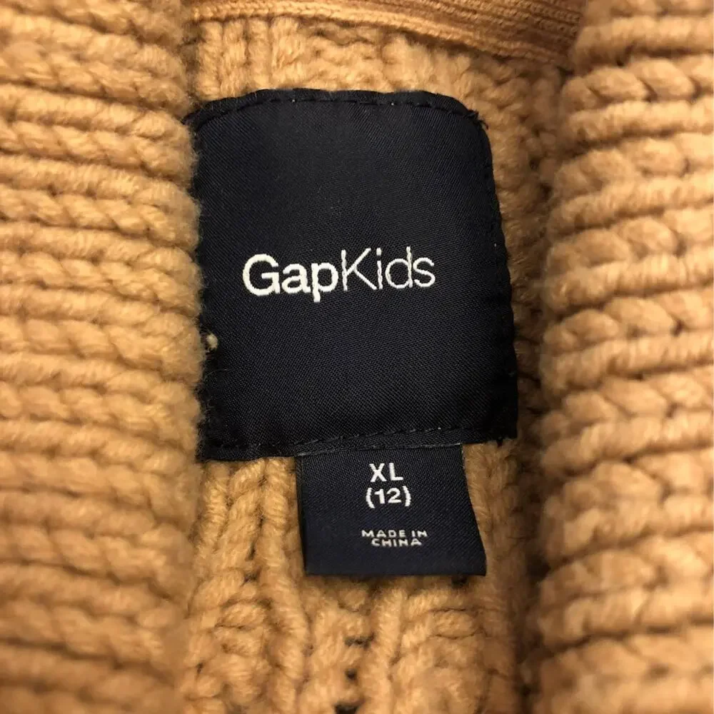 Gap kids cable knit long sweater Cardigan shawl collar size XL